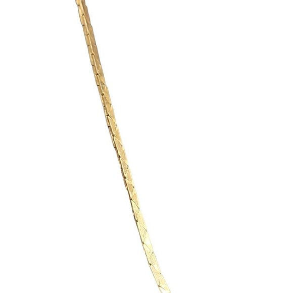 White & Gold Plated Starburst Pendant Necklace 18" Herringbone Chain - Picture 14 of 16